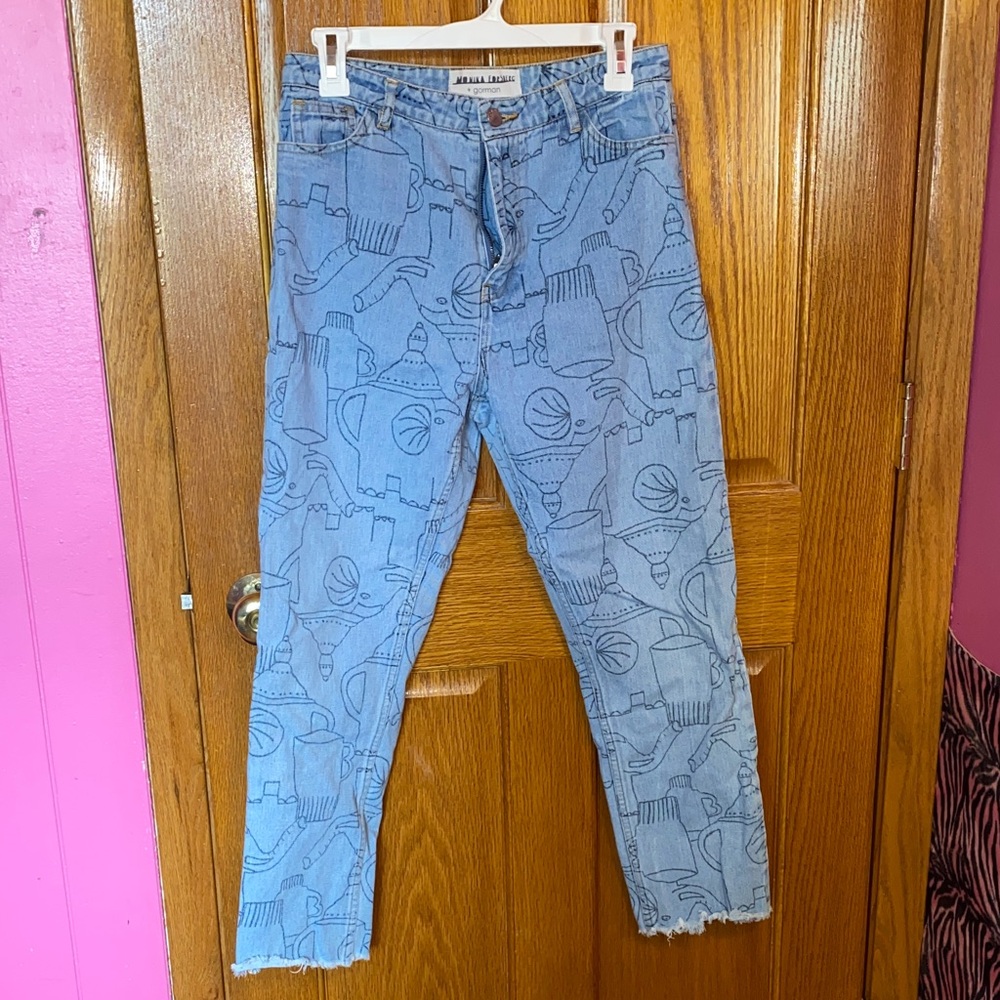 Monika Forsberg + Gorman Blue Artistic Denim with Unique Pattern